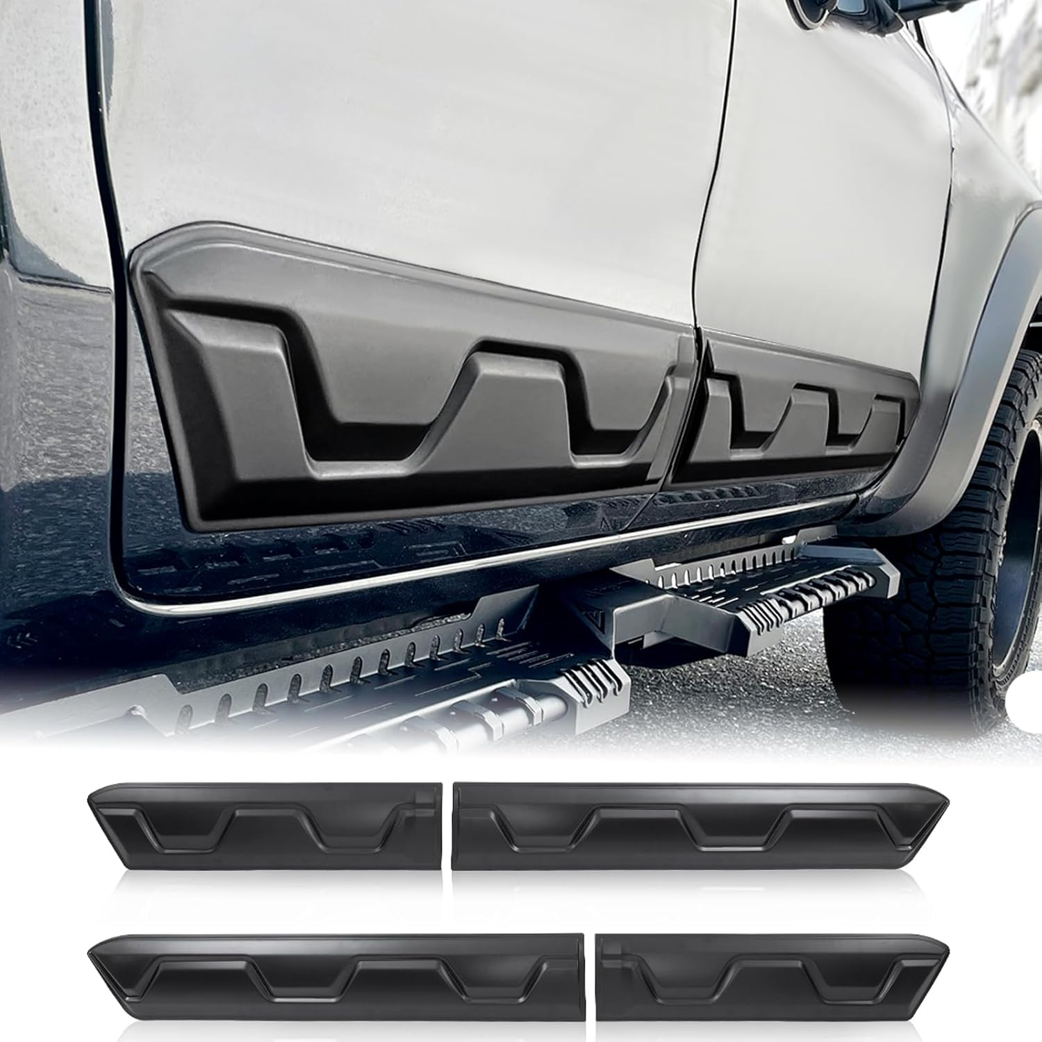 Door Body Cladding Moulding Trim for Ford Ranger 2011-2022 PX1 PX2 PX3 Double Cab Accessories, Car Exterior Side Door Body Molding Guard Protector Kit Trim, Matte Black 4PCS image number 6