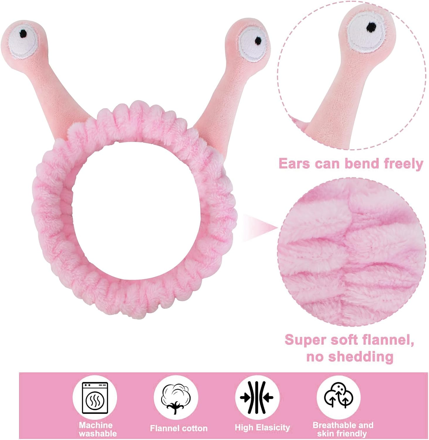 2 Pcs Spa Headband, Makeup Headbands Soft Coral Fleece Washing Face Headbands Elastic Makeup Headband for Women Girls for Washing Face Skin Care image number 1