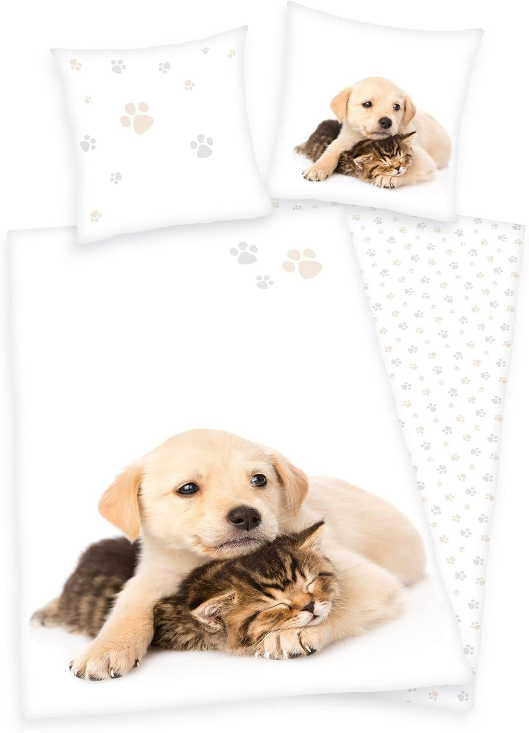 Klaus Herding Gmbh Bed Linen Set Dog and Cat 2 Pieces 135 X 200 Cm