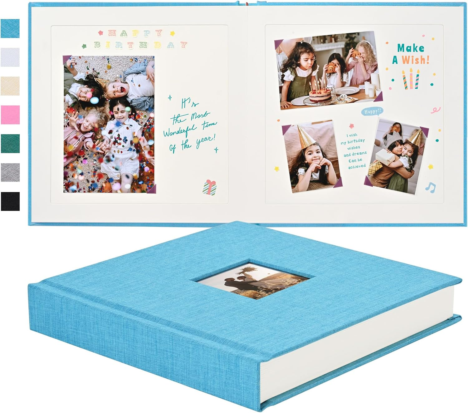 10 X 10 Inch DIY Scrapbook Album 40 Pages Linen Hardcover Kraft White Paper Scrap Book Photo Albums Memory Book for Baby Wedding Family Anniversary Photo Album (Beige, 40 Pages) image number 7