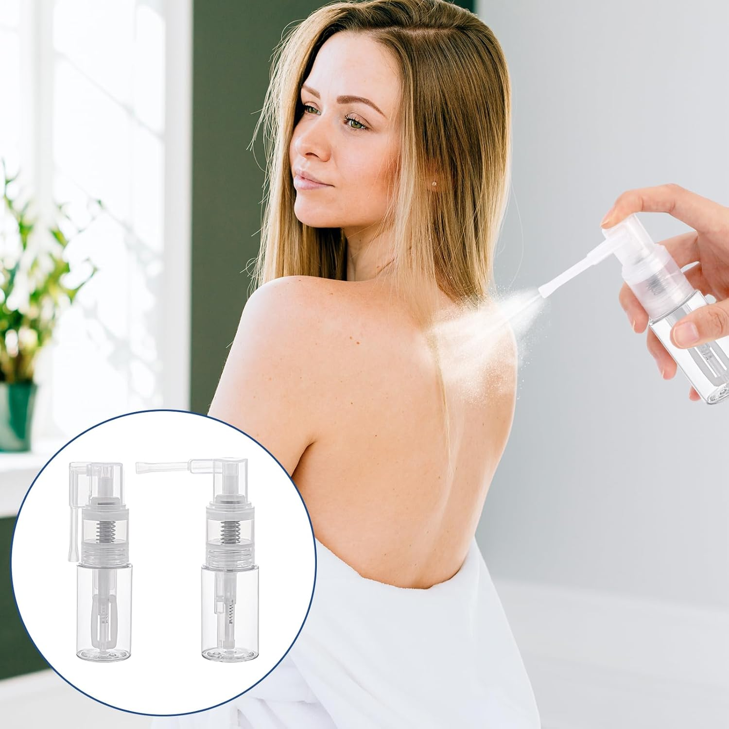 Jeffdad Pack of 2 Glitter Duster Atomiser, 35 Ml, Edible Glitter Spray Bottle, Empty, Multi-Purpose Powder Spray Bottle Made of Transparent Plastic for Cakes, Crafts, Scrapbooking, Card Making image number 2