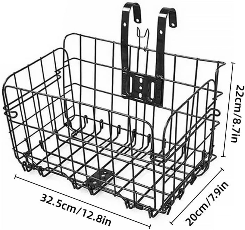 AIMALL Folding Metal Bike Basket Front and Rear Bicycle Storage Basket 12.8 X 7.9 X 8.7 Inches for Mountain and Folding Bikes image number 4