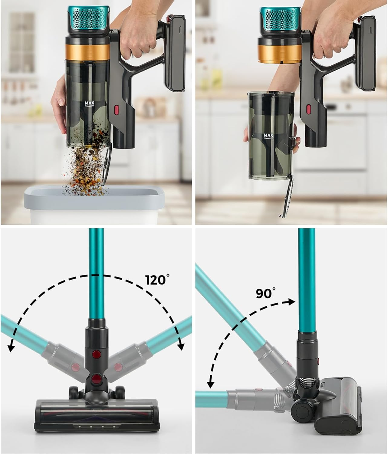 Cordless Stick Vacuum Cleaner &ndash; 45KPA Powerful Suction Bagless Handheld Lightweight Long Battery Life for Home Car and Pet Hair image number 2