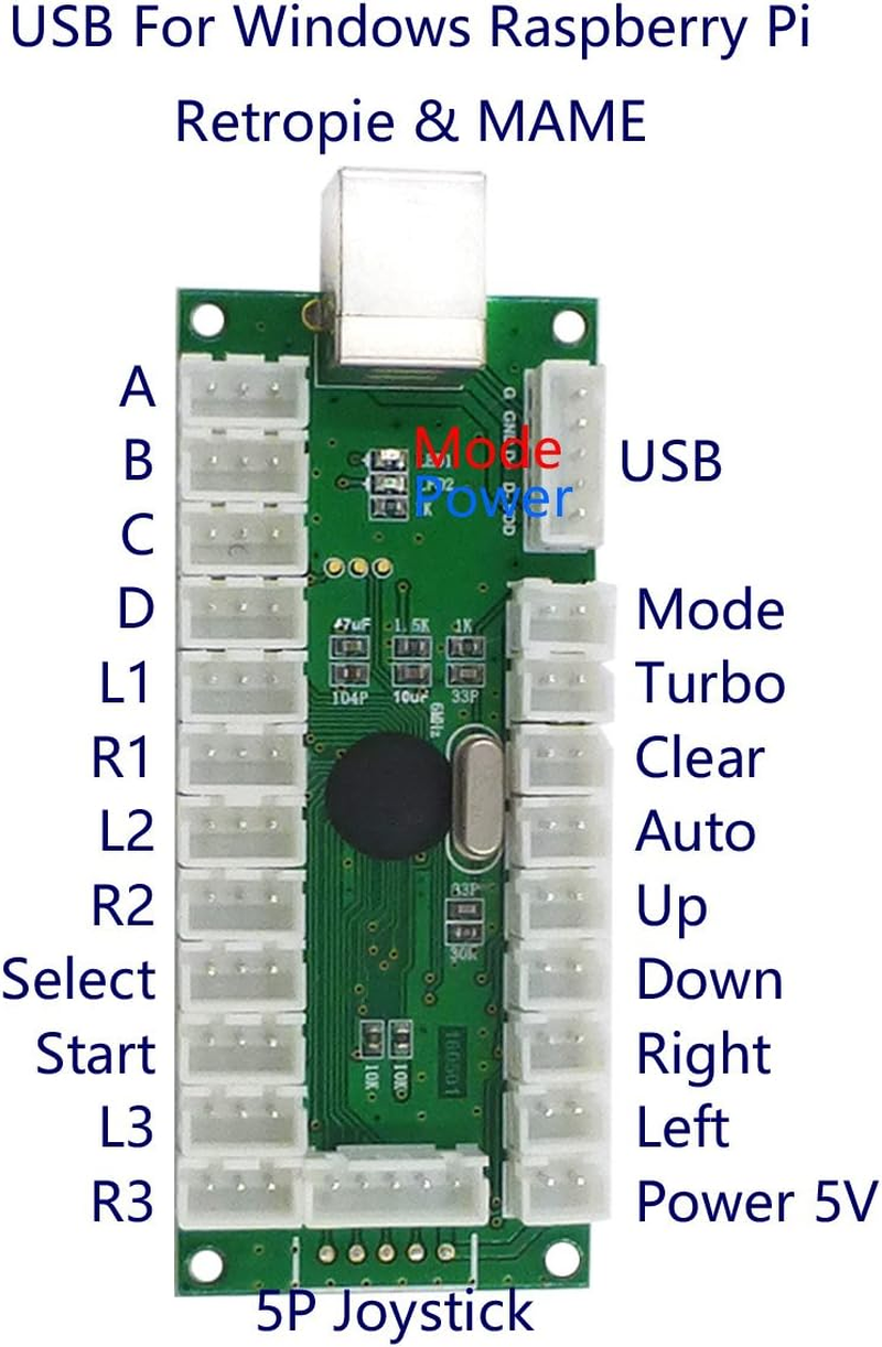 SJ@JX Arcade 2 Player Game Controller Stick DIY Kit LED Buttons with Logo MX Microswitch 8 Way Joystick USB Encoder Cable for PC MAME Raspberry Pi Color Mix image number 4