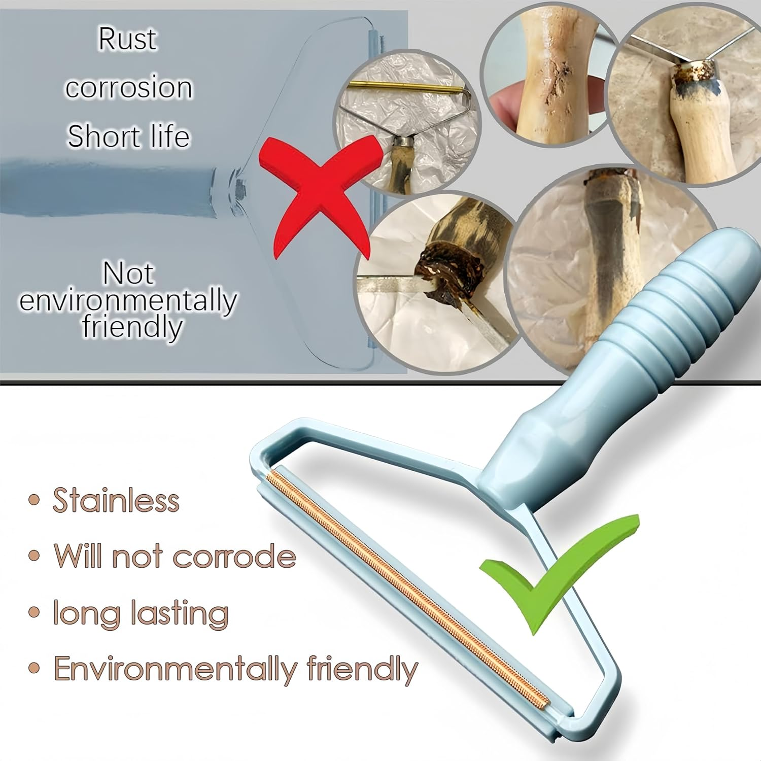 Febohao 2Pcs Cat Dog Pet Hair Remover Double Sided Lint Remover for Clothes Furniture Blanket Clothes Bedding Car Mat Pet Tower Fabric Shaver Reusable Manual Scraper Cleaning Brush Tool image number 6