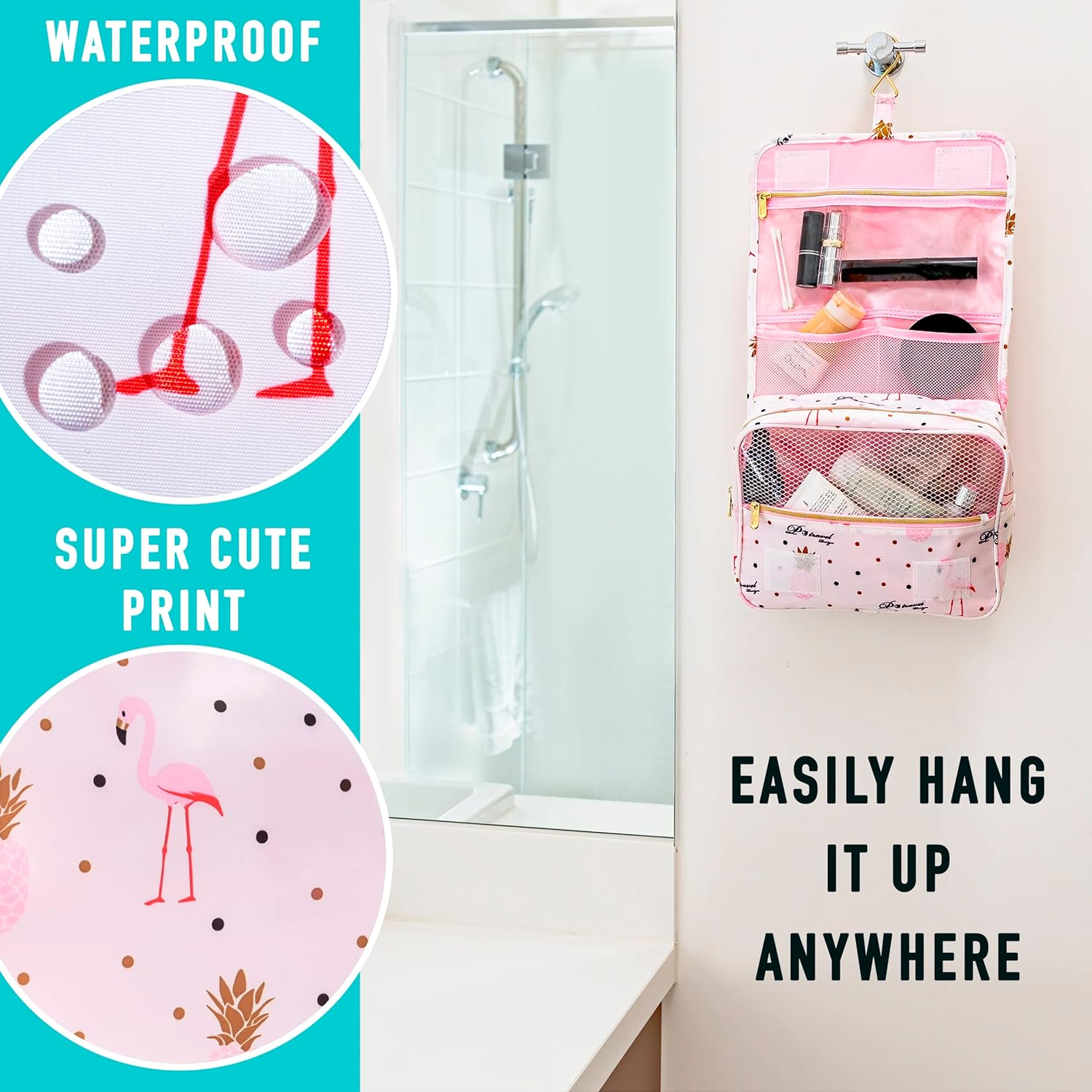 Toiletry Bag for Cosmetics Makeup Hair Accessories and Toiletries Travel Water Resistant Hook to Hang on a Door 5 Different Compartments from Paton Travel Australia image number 1