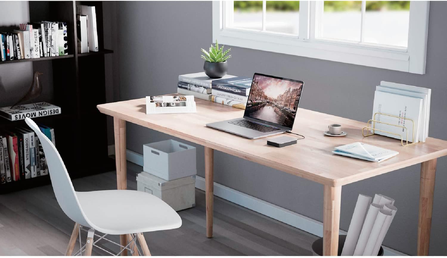 Lacie 2TB Mobile Drive External Portable Hard Drive with USB-C Cable, Moon Silver image number 1