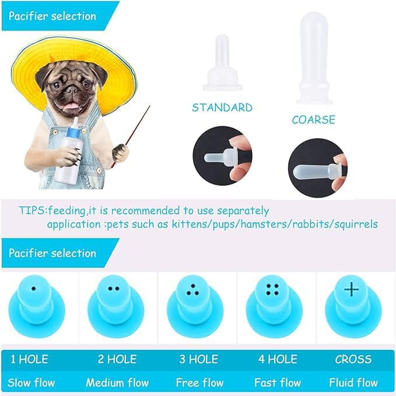 14 Pieces Pet Feeding Bottle Kit Kitten Bottles Kitten Milk Replacer Puppy Milk Feeder with Replacement Nipples Puppy Feeding Bottles for Small Animals Newborn Dog and Cat Nursing Supplies image number 1