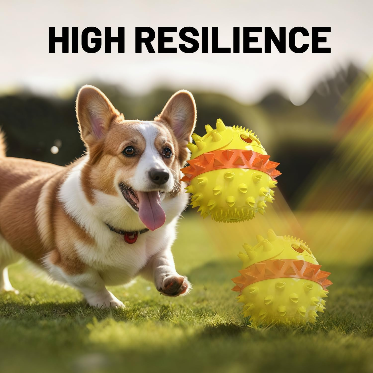 Dog Balls Dog Toys, Dog Toys for Aggressive Chewers Large Breed, Nearly Indestructible Squeaky Dog Chew Toys for Large Dogs, Natural Rubber Dog Toys, Tough Dog Treat Balls image number 6