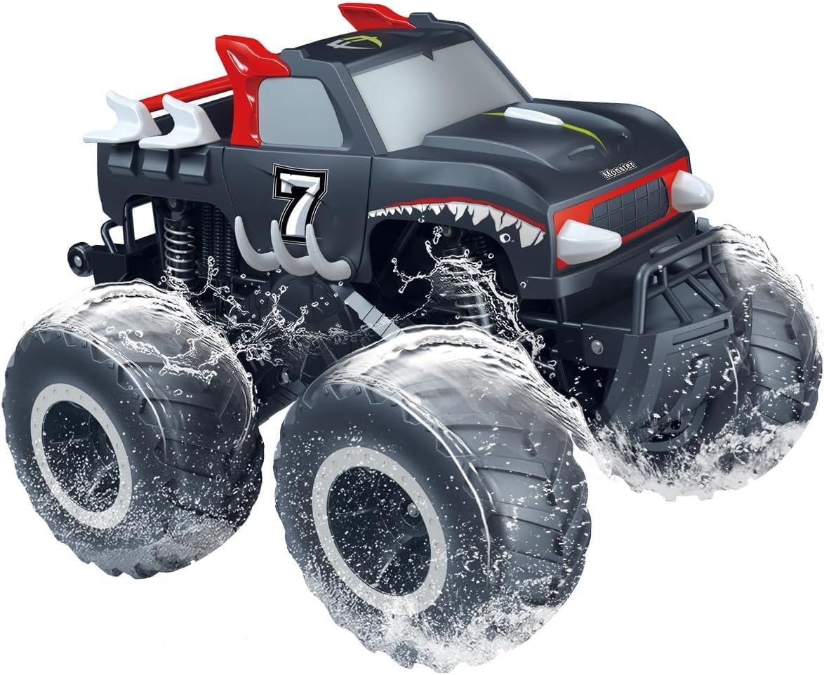 Threeking 1:16 Waterproof Monster Truck Toys RC Cars Amphibious Remote Control Car Trucks 4WD All Terrain Off-Road Pickup Toy for 6 7 8 9 10 11 12 Year Old Boys Girls Kids Gifts Presents