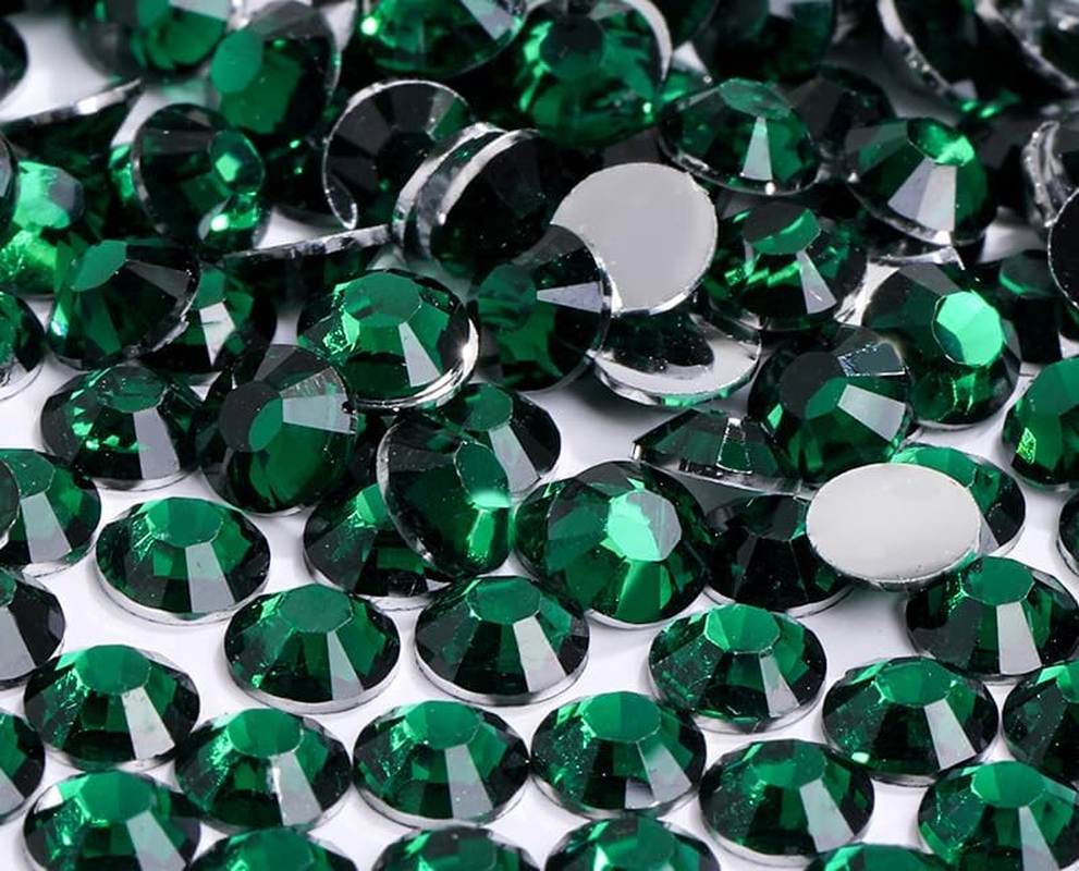 Yixinly Pack of 5000 SS16 4 Mm Rhinestones, round Crystals Stones for Nails, DIY Decoration, Clothing, Mobile Phone Cases, Shoes, Bags (Peacock Green)