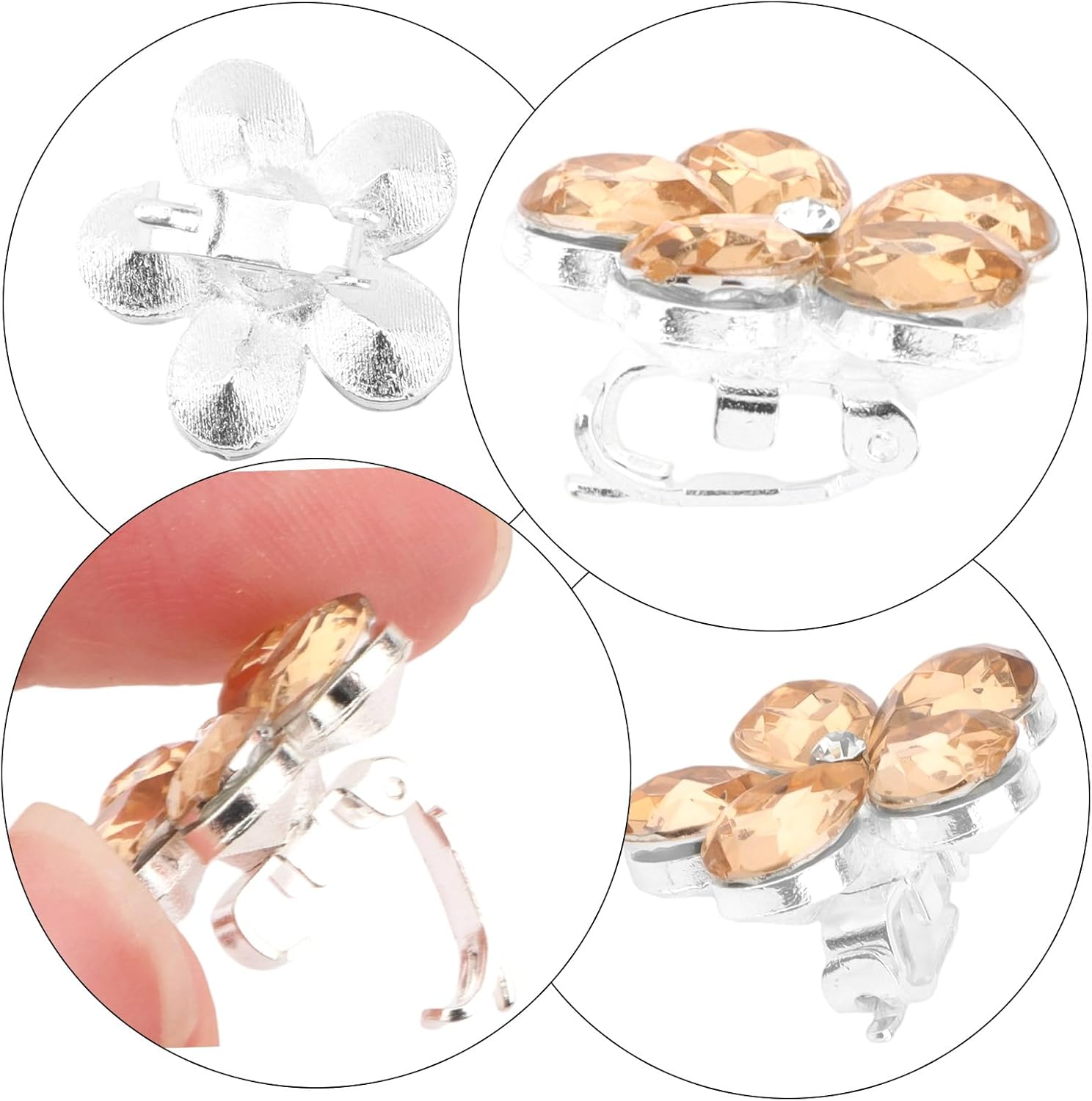 Bumlofa Golden Hair Clip Flower Set: 20 Pieces Small Hair Clips for Party, Braids & Hairstyles - Shiny Hair Accessories image number 4