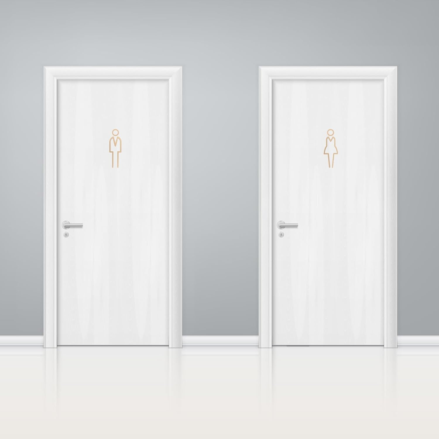 VOSSOT Self-Adhesive Toilet Sign Set of 4 - Guest Sticker, Door Sign, Ideal Decoration for Indoor and Outdoor Use (Gold) image number 3