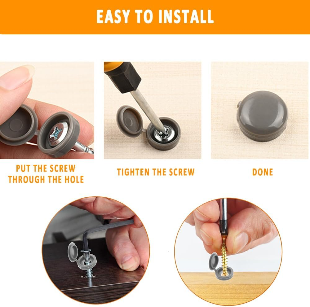 50Pcs Screw Covers Hinged Plastic Screw Caps Folding Snap-On Flip Tops Covers Fit M4 Screw Protector for Furniture Decorative (Dark Blue) image number 1