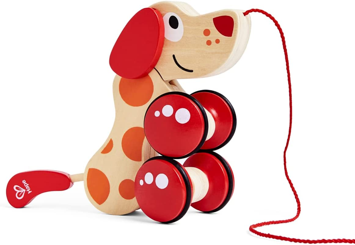 Hape Pepe Wooden Push & Pull along Dog Animal Baby/Toddler Fun Play Toy 12M+ image number 3