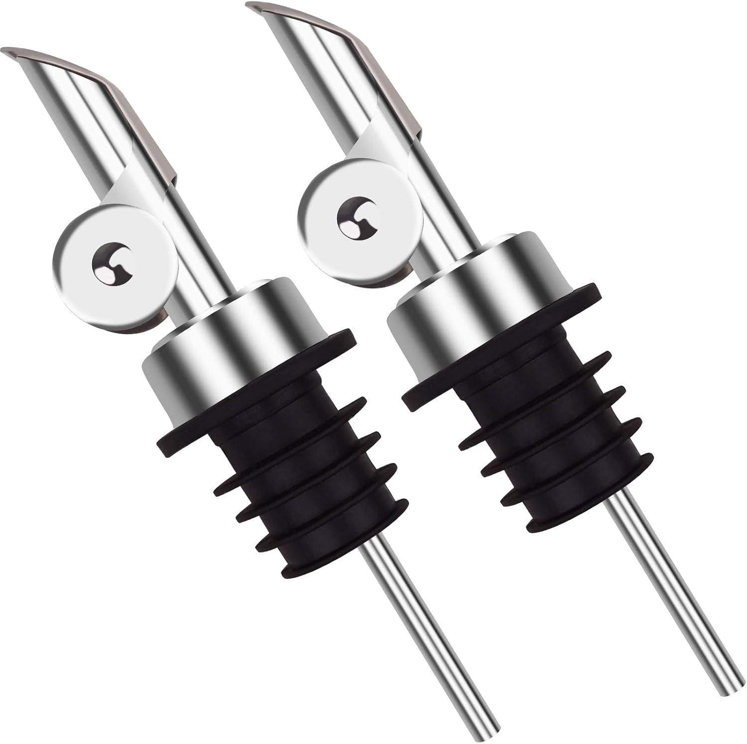 2 Pcs Olive Oil Dispenser Bottle Spout, Speed Liquor Pour Spout with Flip Top, Stainless Steel Auto Pour Spouts for Liquor Bottles, Oil Bottles, Vinegar, Syrup and Other Liquid Bottles Gold