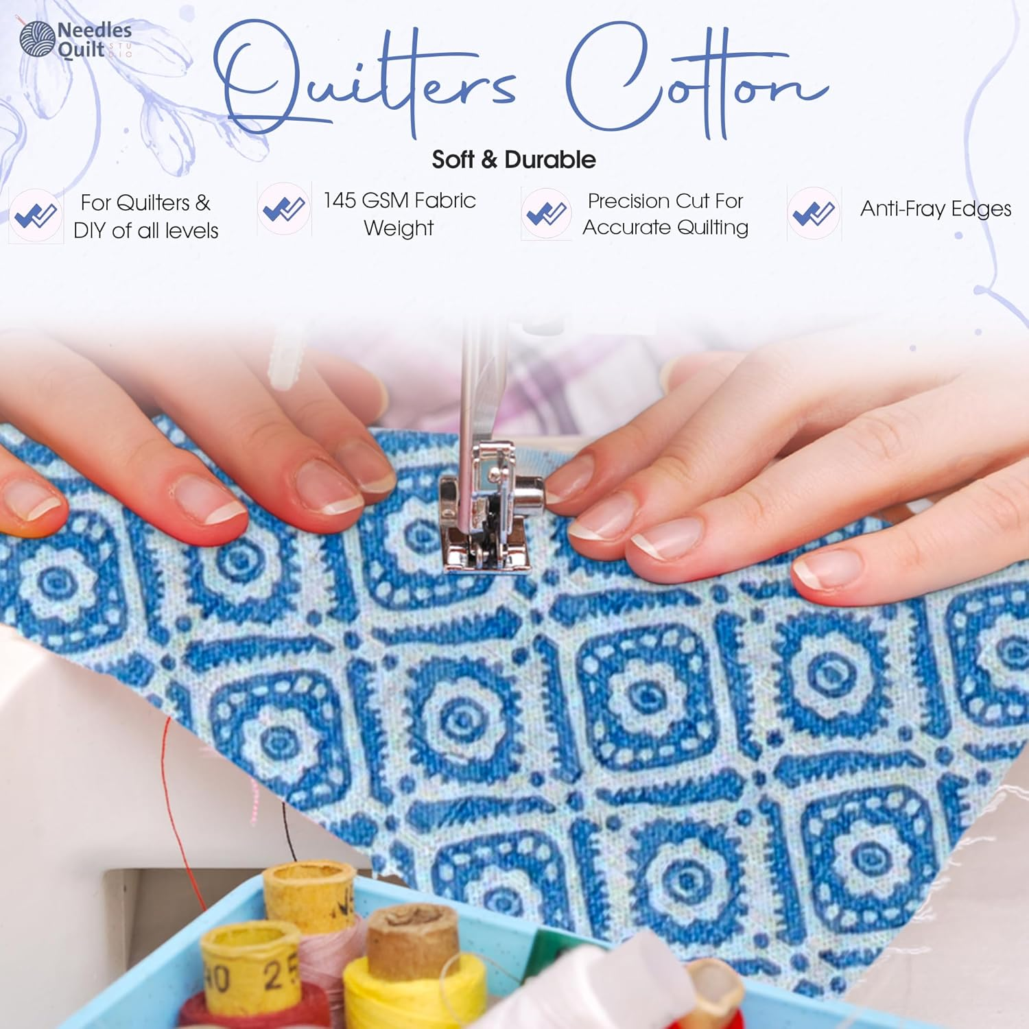 Needles Quilt Studio - 2.5" Precut 40 Fabric Strip Bundle (Scandinavian Cottage) | Cotton Strips Bundles for Quilting - Jelly Rolls for Quilting Assortment Fabrics Quilters & Sewing - Precuts Cloth image number 5