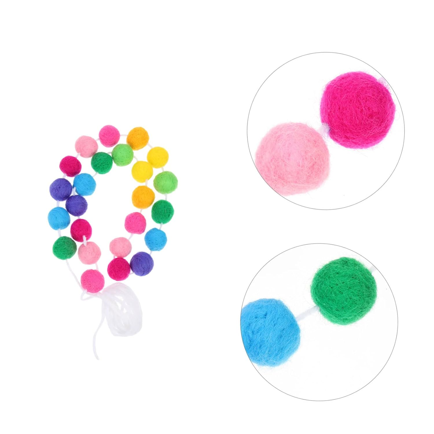 CHILDWEET Wool Felt Garland String Pom Pom Pendant Colorful Wool Ball Festival Decoration Xmas Tree Ornament image number 5