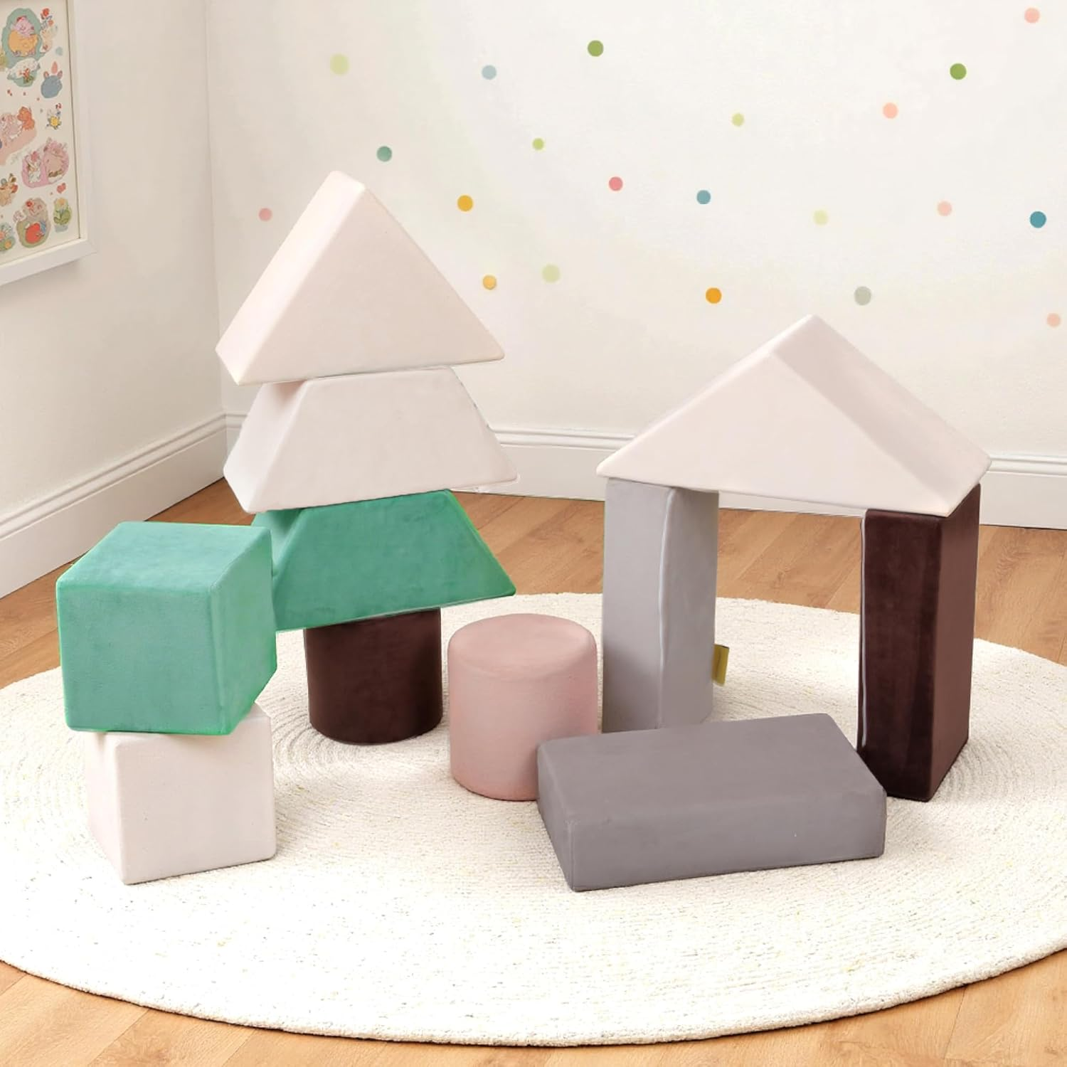 Banasuper Kids Climbing Foam Blocks,Toddler Climbing Toys，Multiple Stacking Options, Such as Christmas Trees, Carts and Other Shapes image number 1