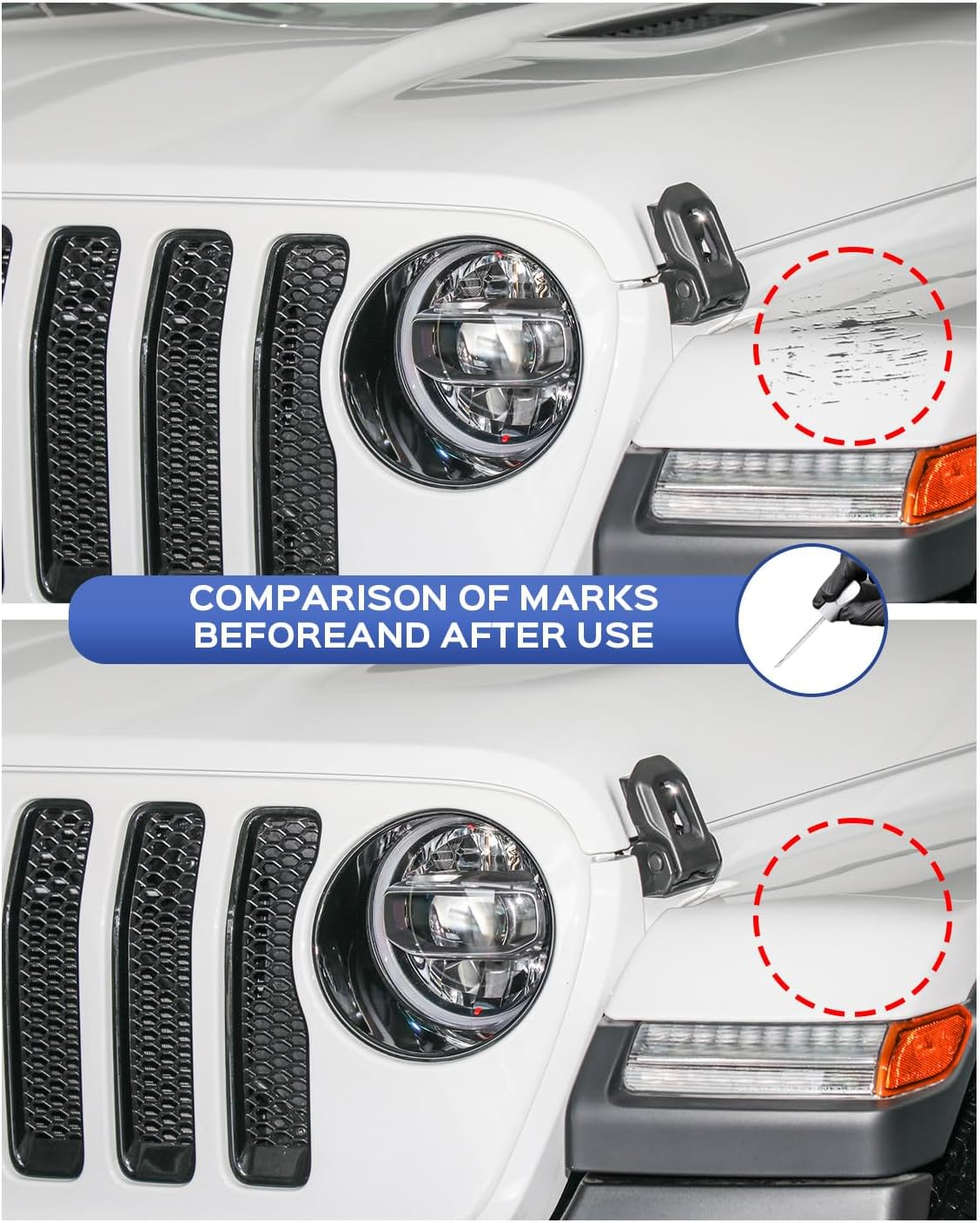 PW7/GW7 Bright White Touch up Paint Compatible with Jeep Exact Match Chips and Nicks Touch Up image number 1