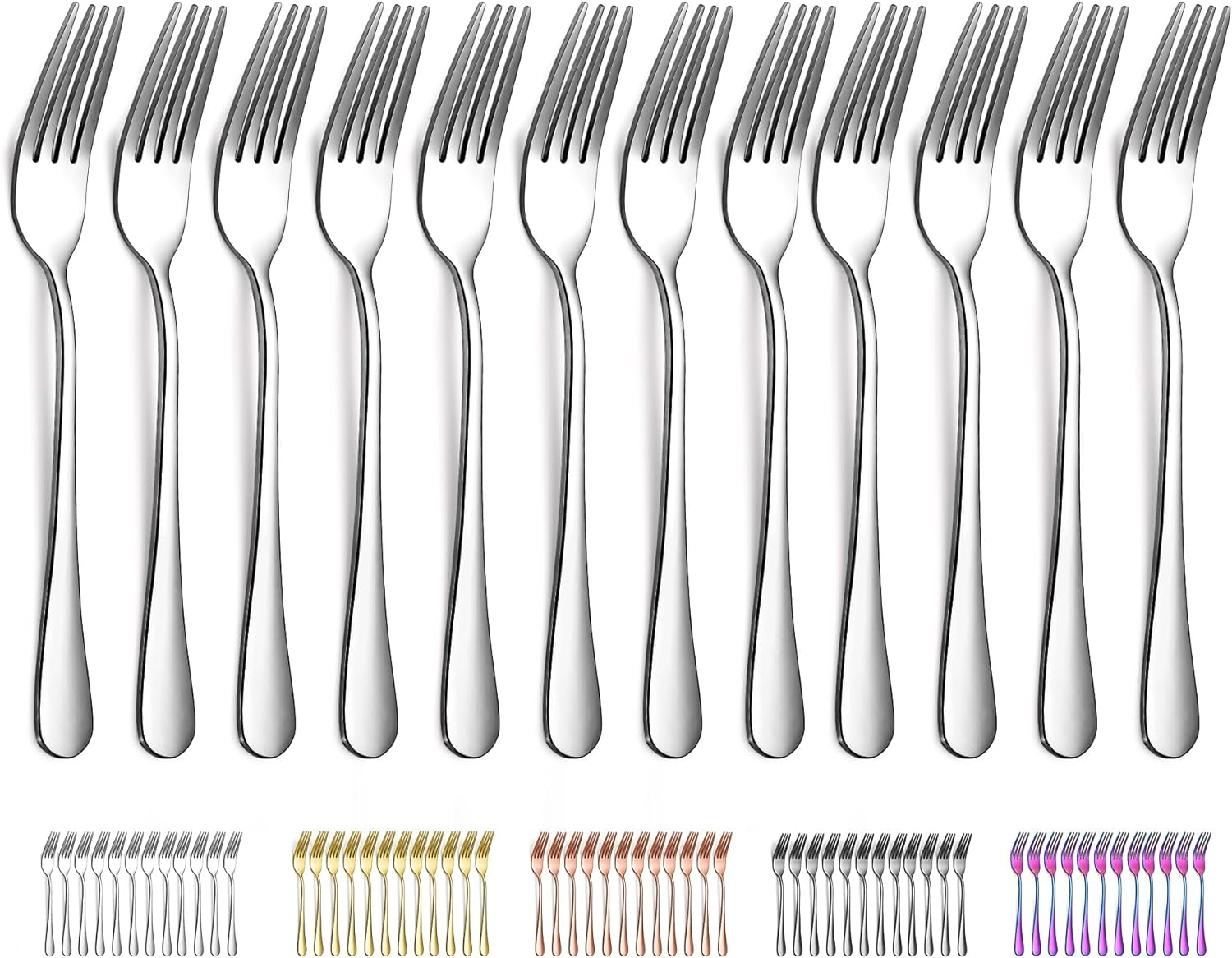 Evanda Dinner Fork 12 Pieces, Stainless Steel 20.5Cm Forks, Cake Forks, Table Forks,Dessert Forks, Easy to Clean, Dishwasher Safe image number 3