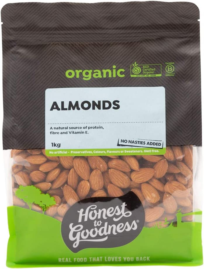 Honest to Goodness Organic Almonds Raw, 1 Kg image number 1