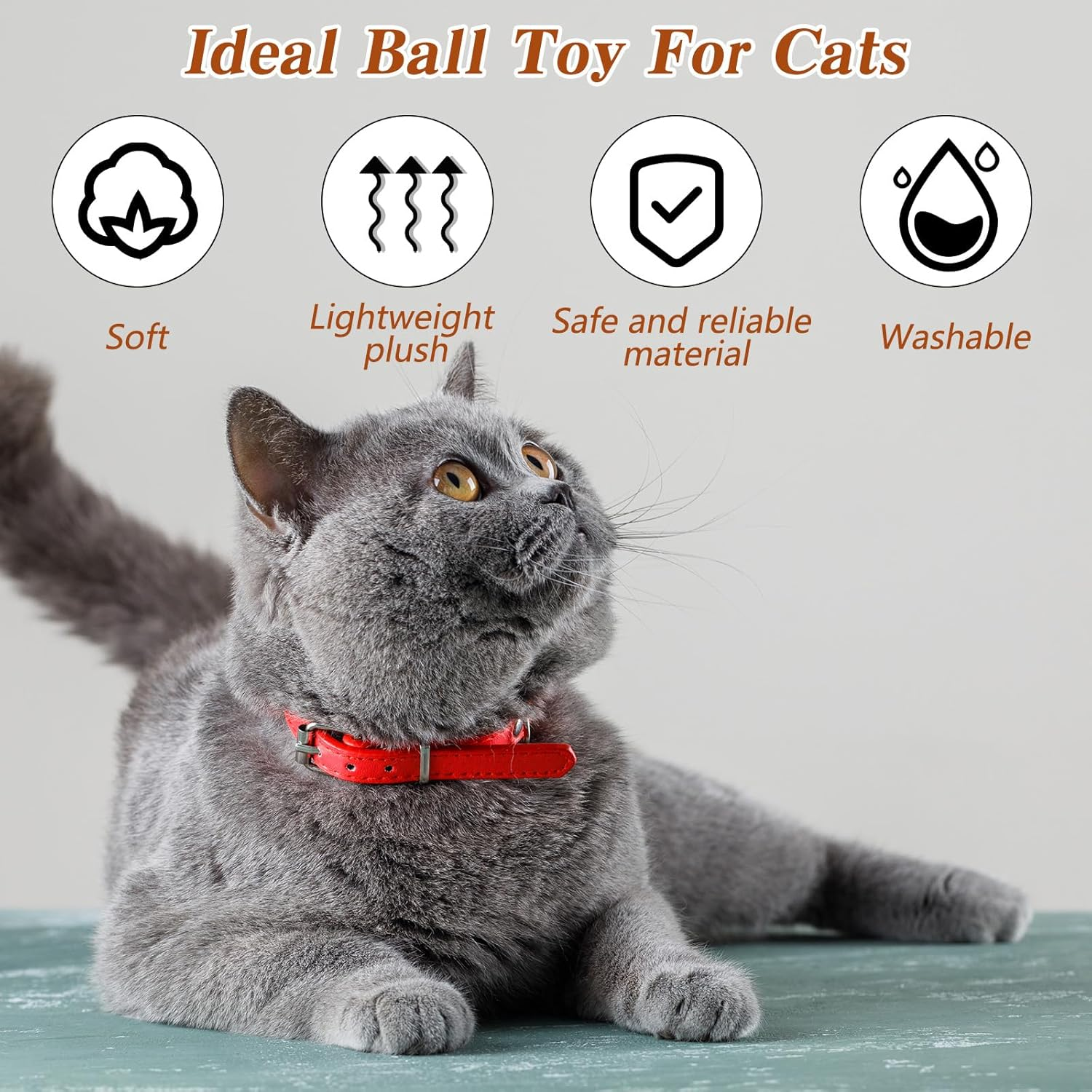 Bremorou Pack of 100 Cat Balls, 2.5 Cm, Colourful Plush Balls, Interactive Cat Toy, Felt Balls for Cats, Soft Pom Poms, Indoor Play Ball image number 2