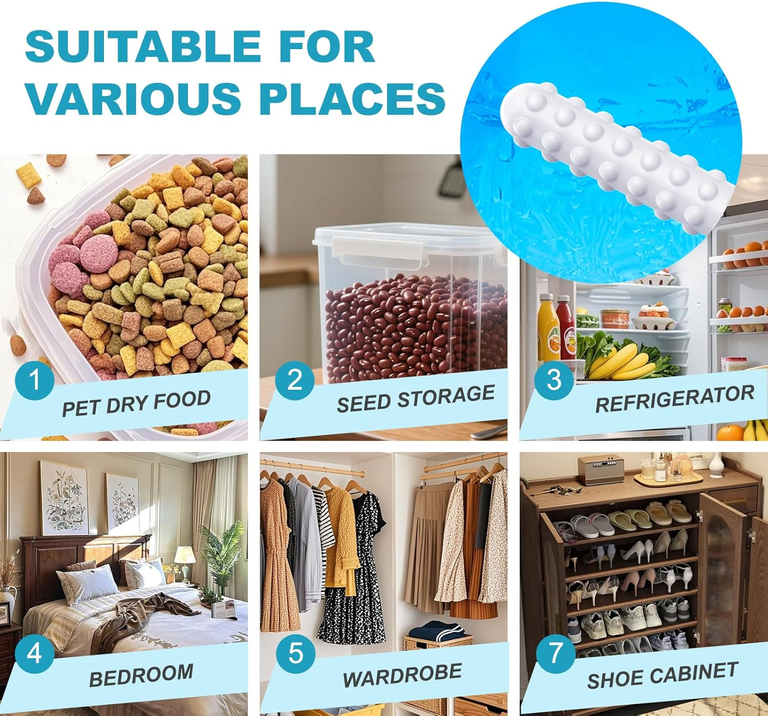 5 Pcs Moisture Drying Stick Clean Water Absorption Rod Second Generation Absorption Stick Non-Toxic Household Cleaner Diatomite with Box image number 1