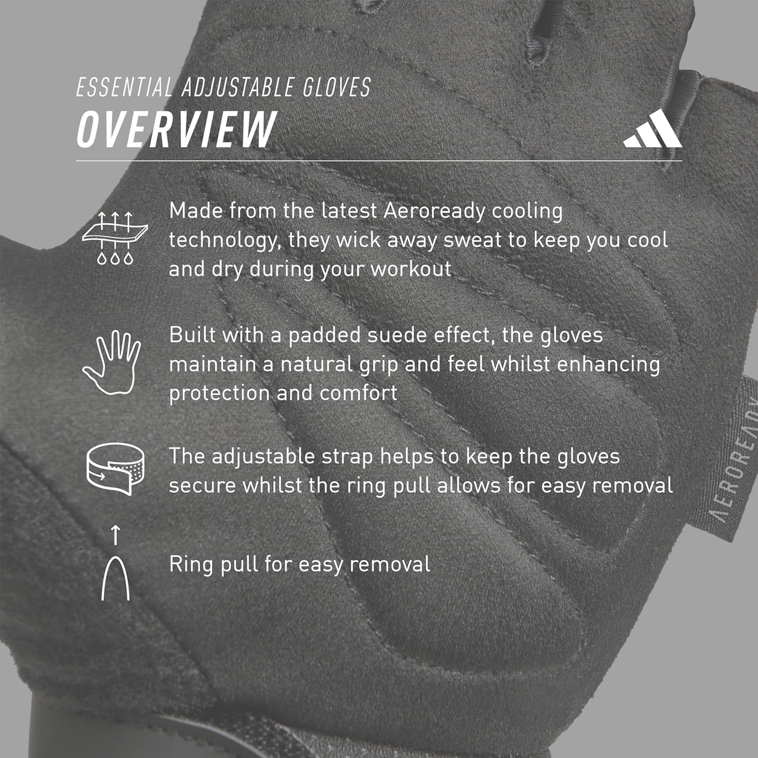 Adidas Essential Adjustable Gloves image number 2