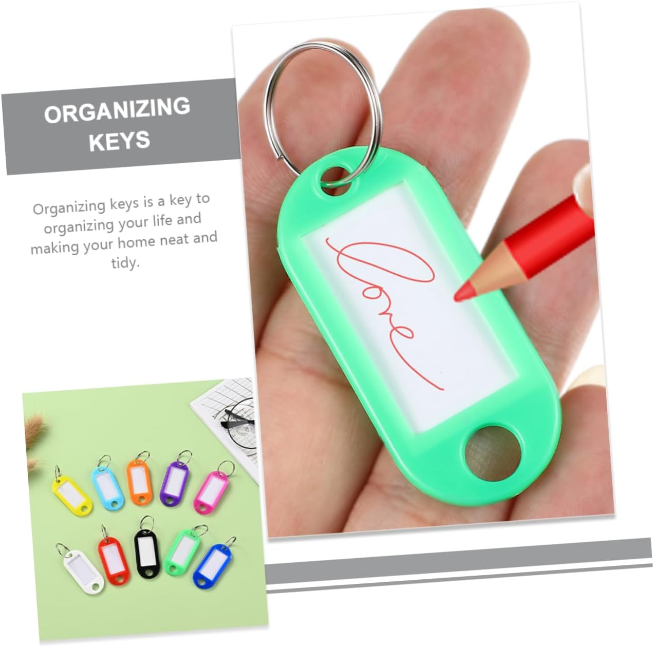 DEARMAMY Compact Label Tags Set 200Pcs Luggage Tags Keychain Suitcase Identifier Ideas for Travelers image number 2