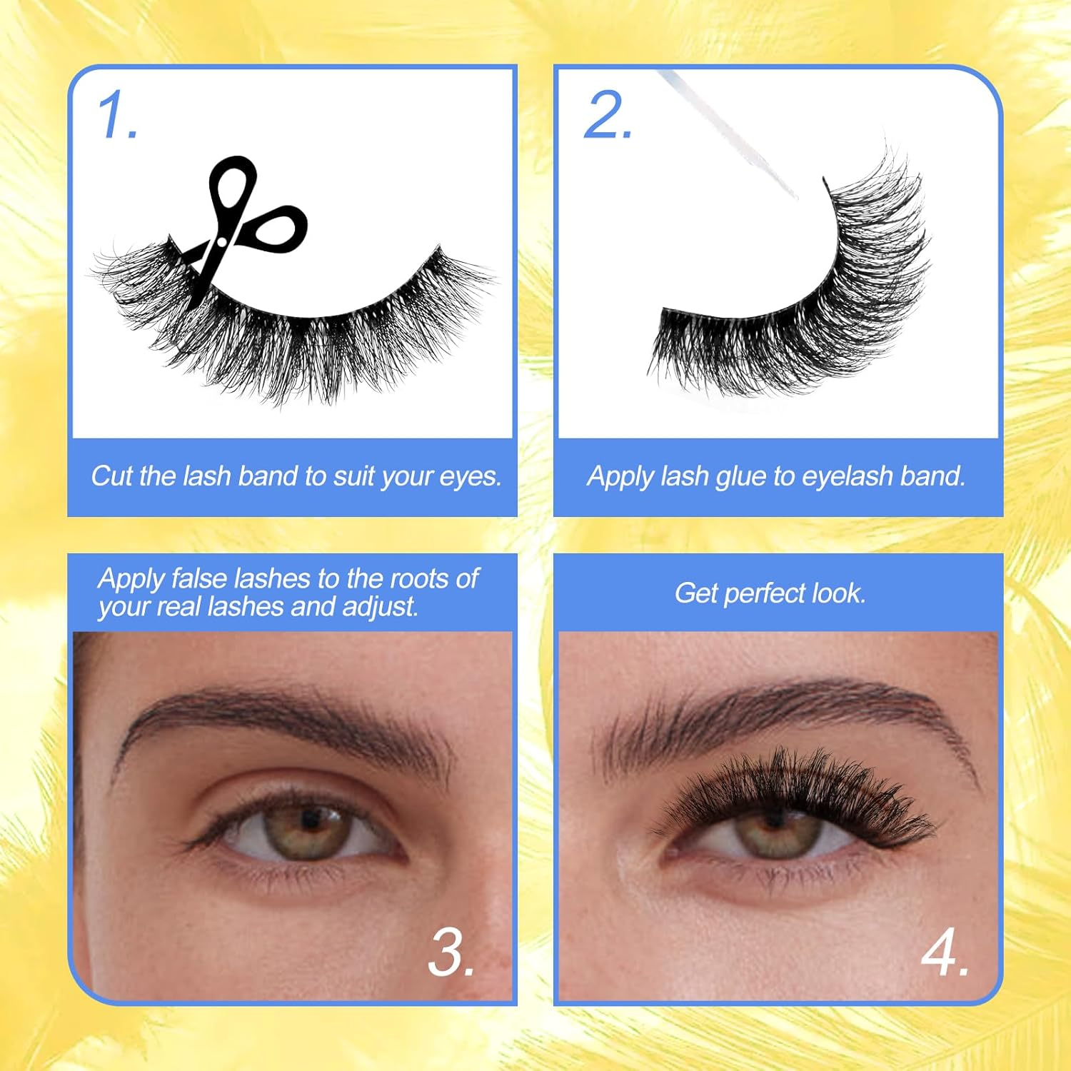 GEMERRY Natural Lashes Wispy Strip Eyelashes Classic Look False Eye Lashes Eyelash Fake Soft Fluffy Lash 10 Pairs(Lz-201) image number 1