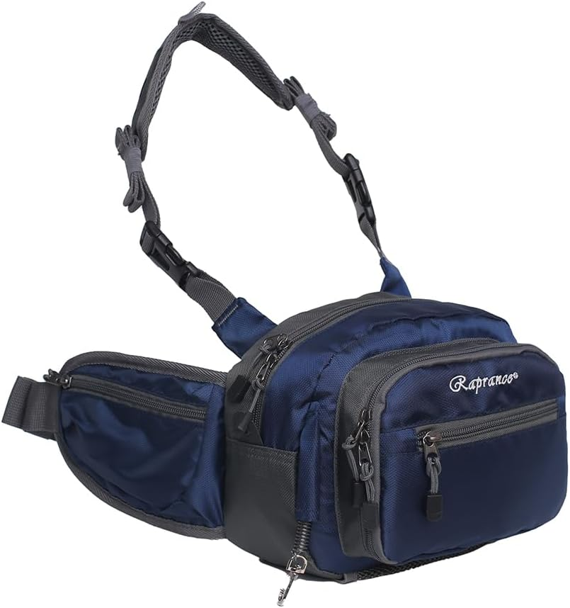 Raprance Fly Fishing Waist Pack with Adjustable Waist Strap, Multi Pocket Fall River Fishing Chest Pack image number 3