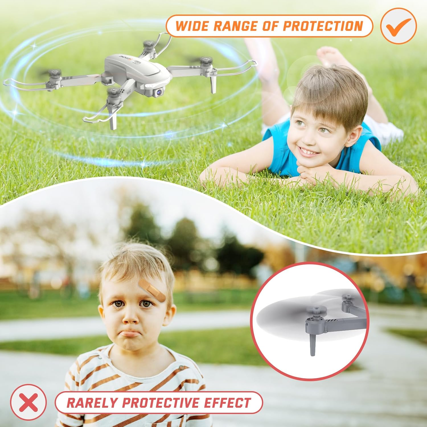 S450 Drone for Kids Adults with 1080P HD Camera - Foldable FPV Remote Control Toys Gifts for Boys Girls, Mini RC Quadcopter with One Key Start, Voice Control, 2 Modular Batteries, Carry Case image number 5
