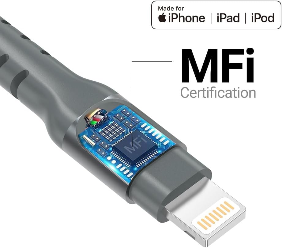 Iphone Charger Cable 2M, Apple Mfi Certified Lightning Cable Nylon Braided Iphone Cable USB a to Lightning Cable Fast Charging for Iphone 14 13 12 11 Pro Max XR XS Max X 10 8 7 6 SE, Ipad image number 1