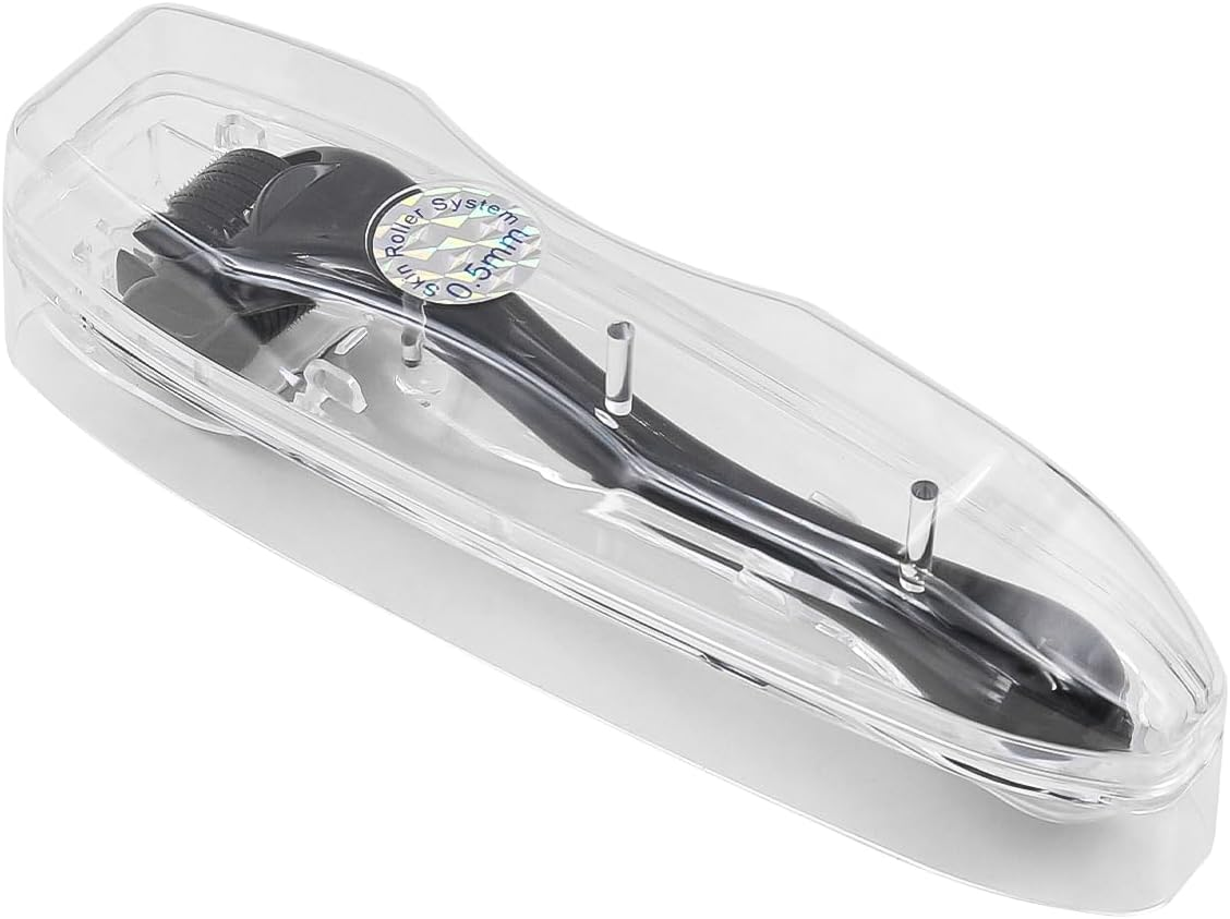 Alnicov 2 Pcs 0.5 Mm Derma Roller for Microneedling Beard Growth for Scars Wrinkles Hair Loss with 540 Stainless Steel Micro Needles Hair Care for Men Women (Black) image number 3