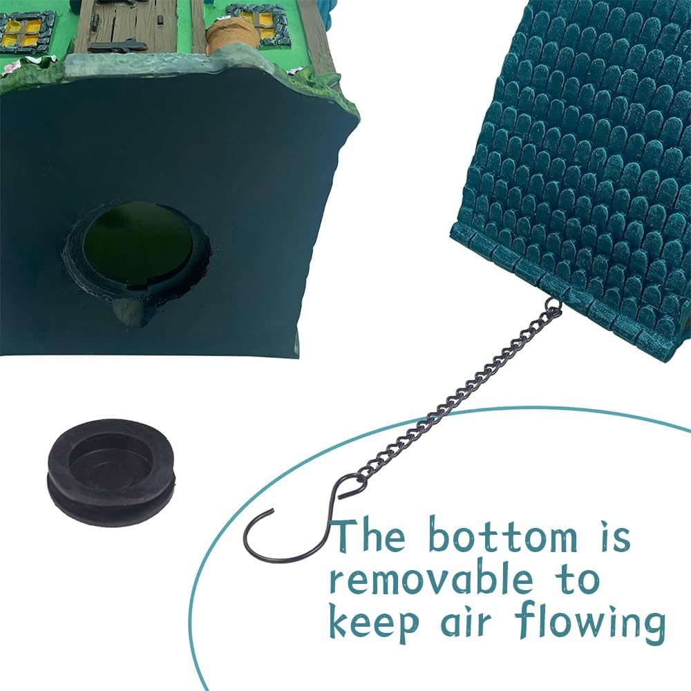 Resin Bird House with Hang Chain, Colorful Decorative Cute Resin Birdhouses Ideal for Attracting Bluebirds, Finches, and Cardinals, Perfect for Birthdays, Holidays, or Garden Themed Occasions image number 1