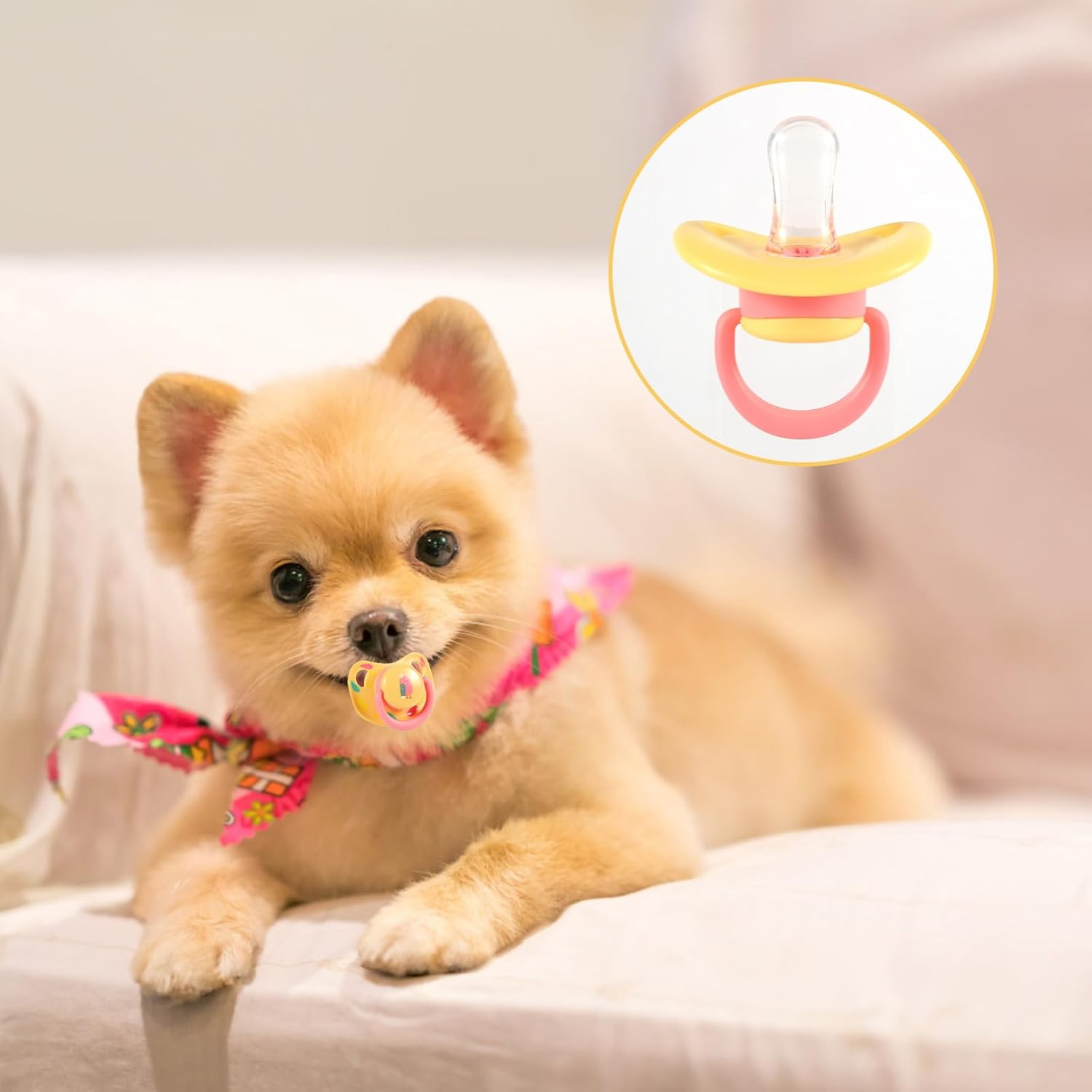 PEUTIER 3Pcs Dog Pacifiers, Silicone Puppy Kitten Calming Pacifier Cute Dog Pacifier Chew Toy Pacifier Dog Toy for Small Dogs Cats (3 Colors)