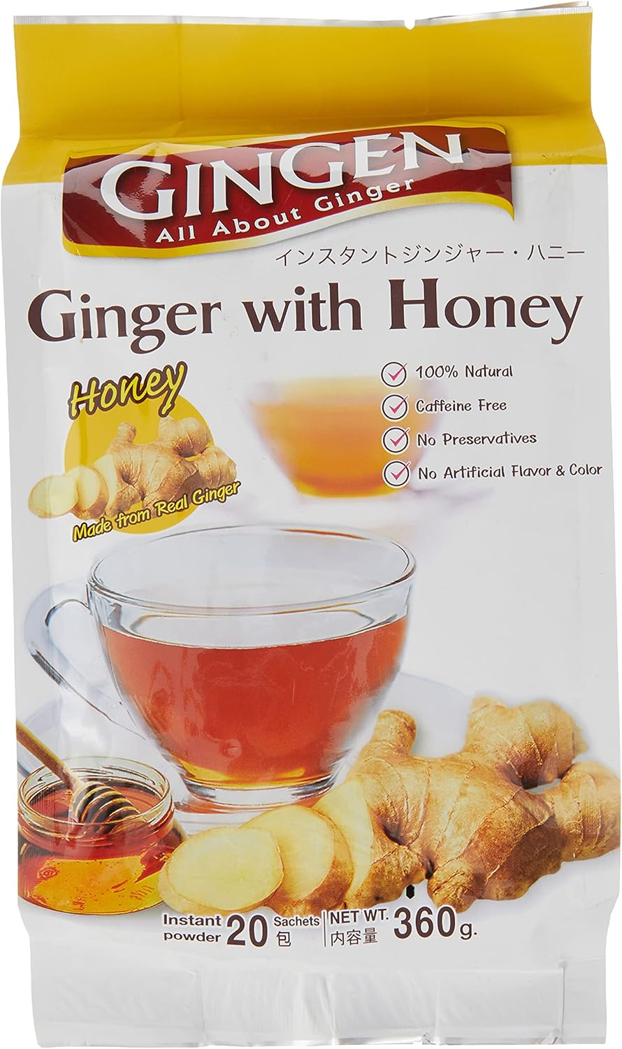 Gingen Instant Ginger Tea with Honey 18G*20 (20 Teabags) image number 2
