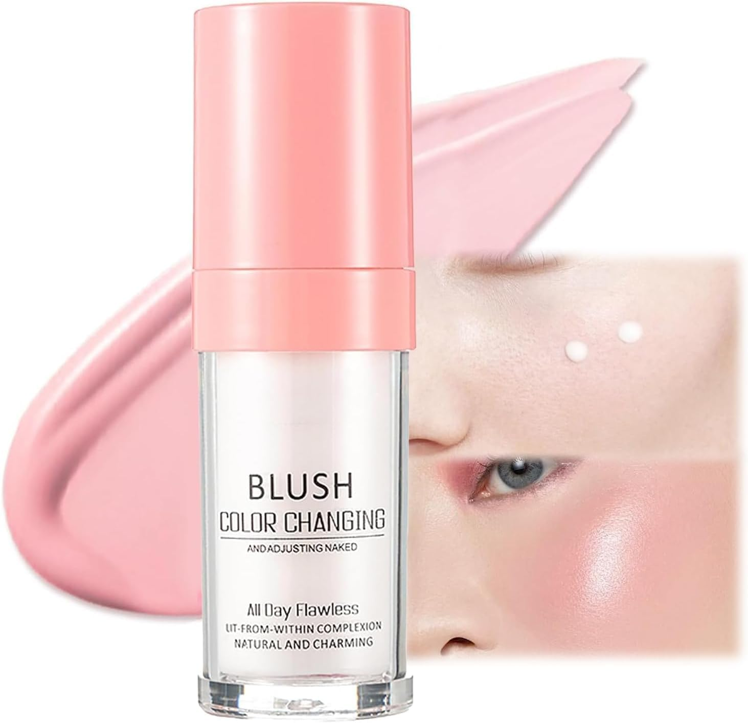 Blush Colour Changing, Skin Temperature Liquid Blusher, All Day Flawless Color Blush, Long Lasting Waterproof for Face Makeup image number 3