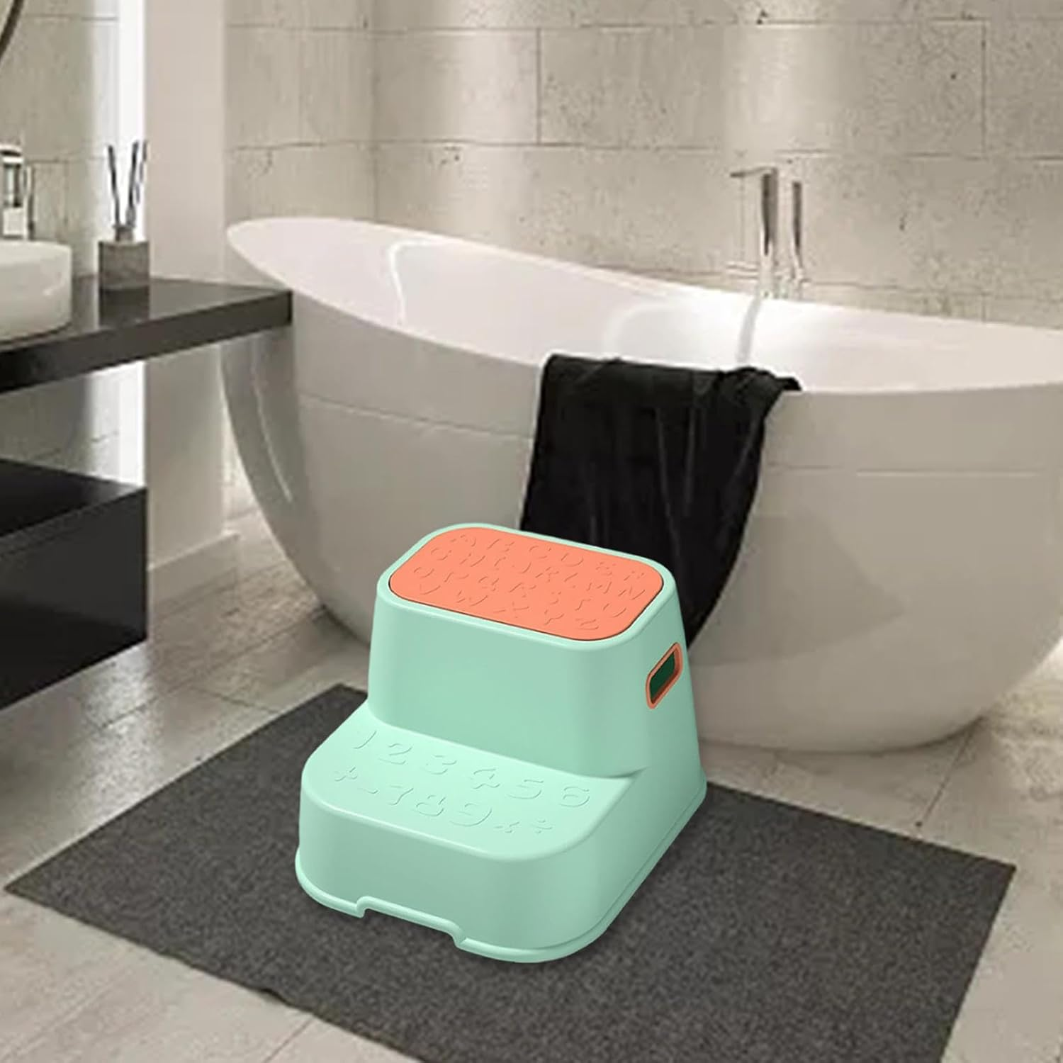 Amagogo Step Stool, Double up Toddlers Step Stool, Two Step Stool, Toilet Stool, for Cabinets, Green - Pink image number 3