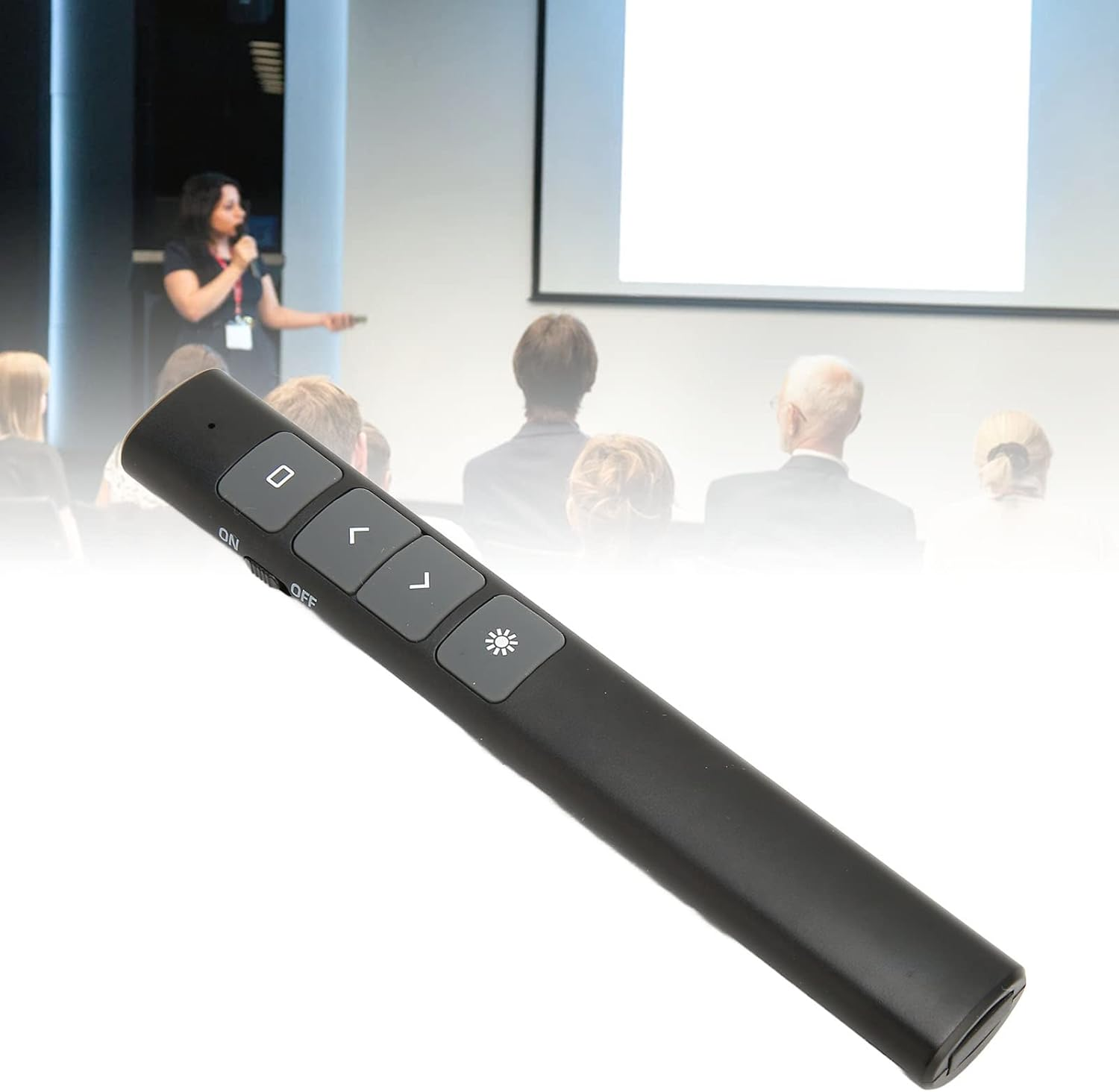 Presentation Clicker Wireless Presenter Remote Clicker, Presentation Clicker 2.4G RF Chip ABS Silicone Buttons Portable Plug and Play Wireless Presenter Remote for Keynote/Ppt/Mac/Pc/Laptop image number 3