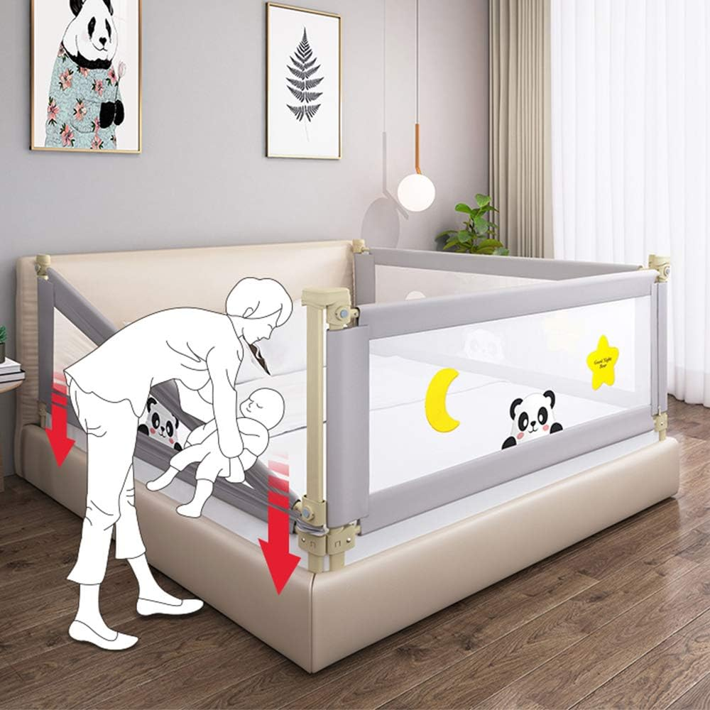 100CM Height Adjustable Folding Bed Rail Kids Safety Cot Guard Protecte (180X100CM Single Side 1 PCS) image number 6