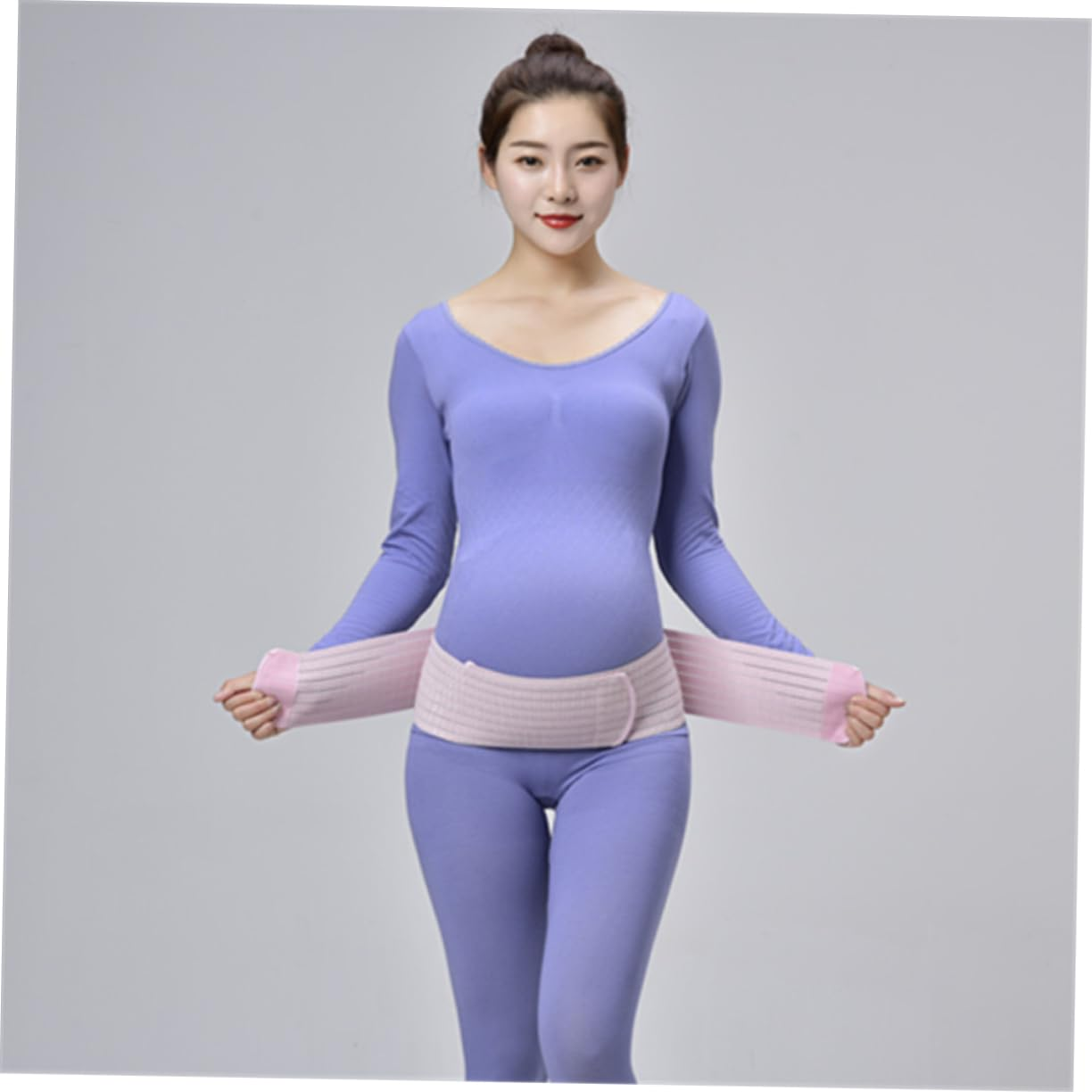 Pregnant Women Belts Maternity Abdominal Support Band Dual-Layer Breathable Waist Care Belt Postpartum Pelvic Brace Pregnancy Protector Pink Free Size image number 4