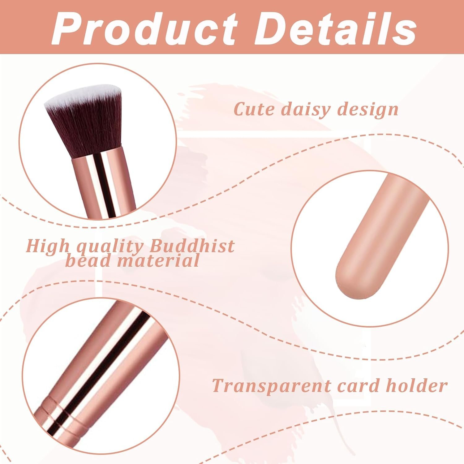 Set of 2 Make-Up Brushes, Foundation Brush, Professional Make-Up Brush for Foundation and Concealer, Dense Synthetic Bristles, Brush Make-Up for Liquid, Creamy or Powdery Make-Up image number 1