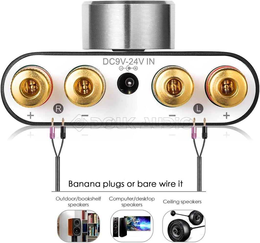 Nobsound Mini Bluetooth Power Amplifier, 5.0 Stereo Hi-Fi Digital Amp 2.0 Channel 50W&times;2 with Aux/Usb/Bluetooth Input, Wireless Audio Receiver, PC Sound Card with Power Supply (Black)