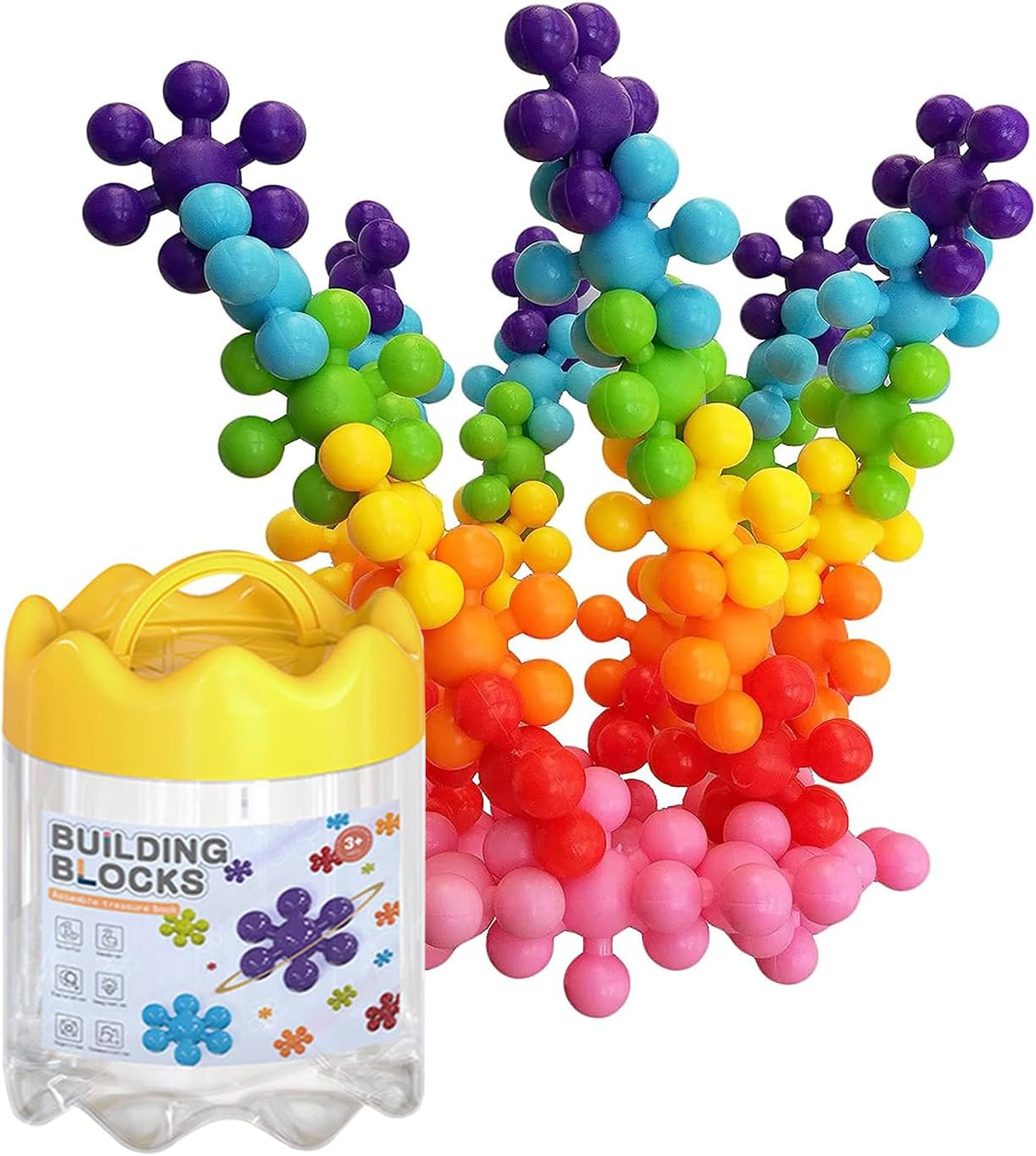 Cawtiuly Kids 160Pcs Building Blocks Set Educational STEM Building Toy, Construction Block Toys Set Learning Playset Kit for Boys Girls, Child Brain Development Preschool Kindergarten Toy Age 3+