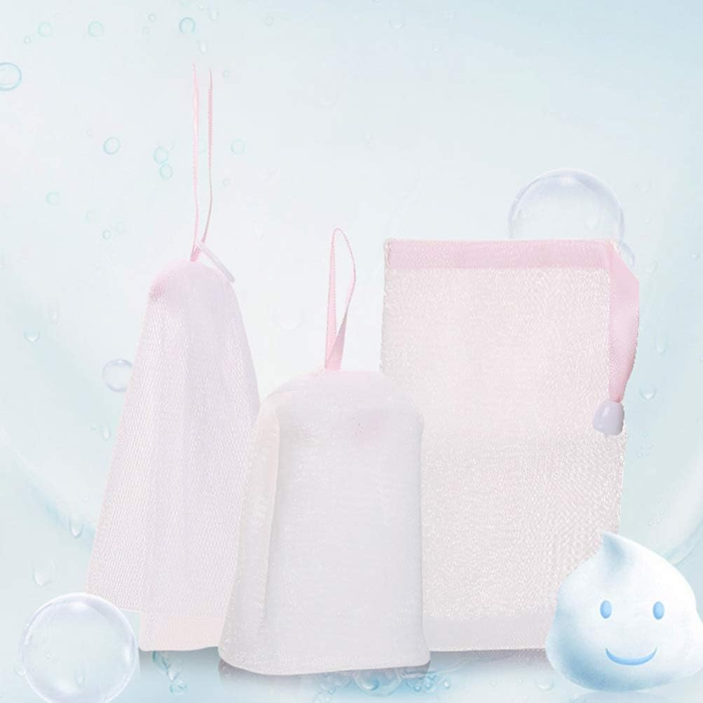 6Pcs Bubble Net Soap Saver Pouch Foaming Soap Holder Soap Exfoliating Mesh Pouch Soap Mesh Pouch Facial Washing Nets Bubble Mesh Bags Travel Soap Foaming Bag Bath Bag Grid Or image number 3