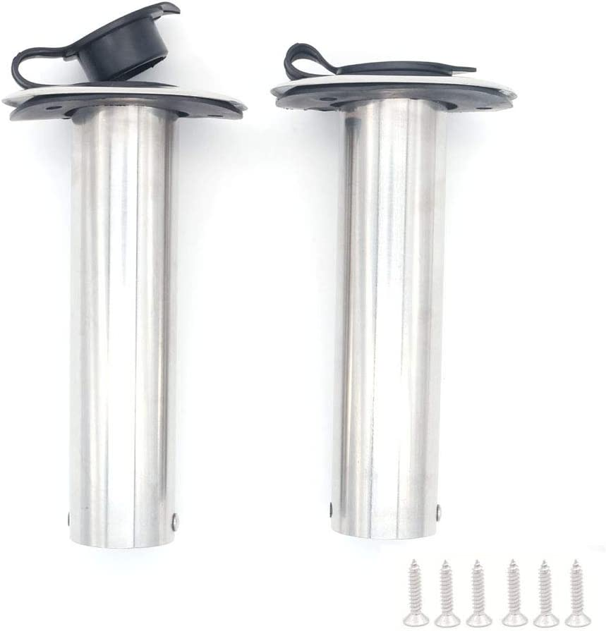 NUZAMAS 2X Fishing Rod Holders 316 Marine Grade Stainless Steel Flush Mount 90 Degree Gasket Cap for Boat Heavy Duty Holder image number 6