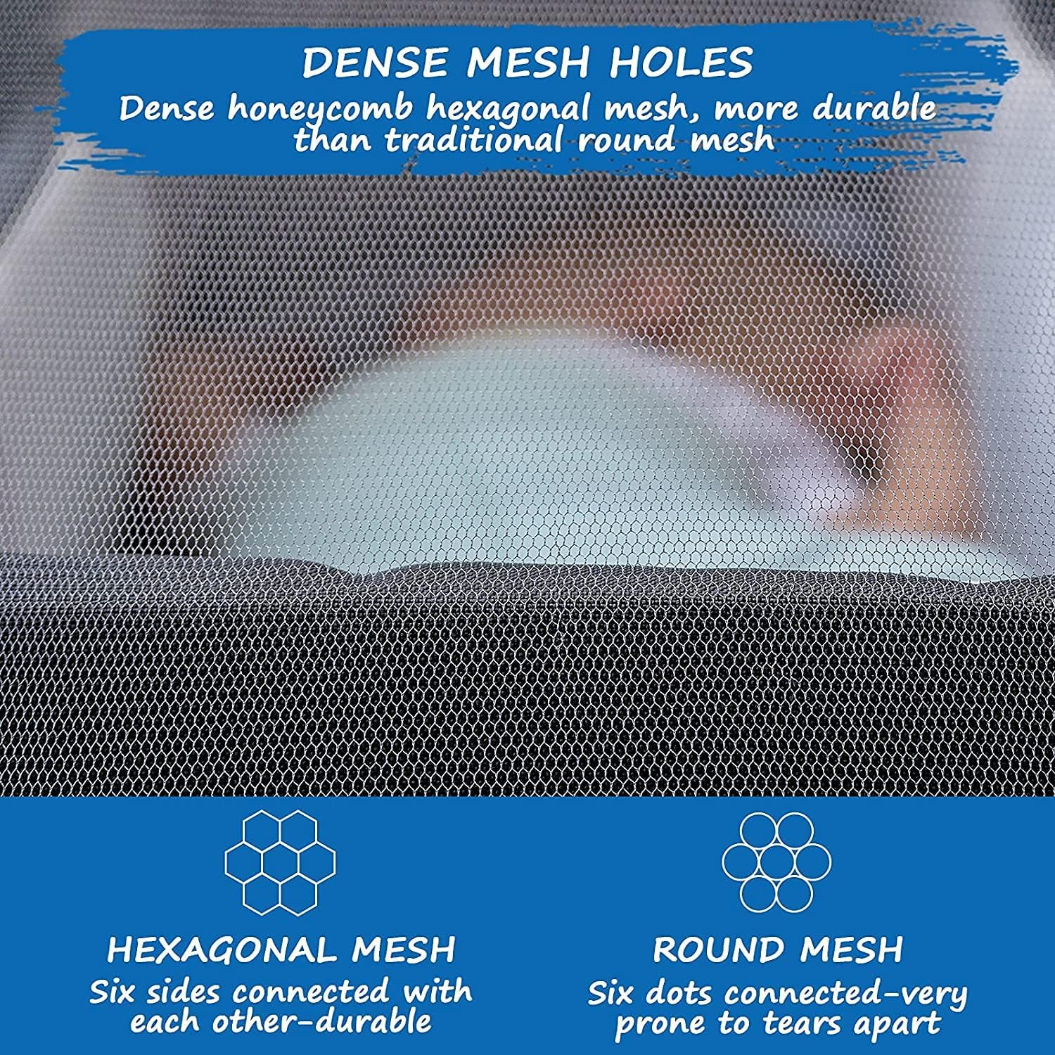 Baby Mosquito Net for Stroller, 1 Pack 150Cm Durable Baby Stroller Mosquito Net, Perfect Bug Net for Stroller, Bassinets, Cradles, Playard and Portable Mini Crib (White)