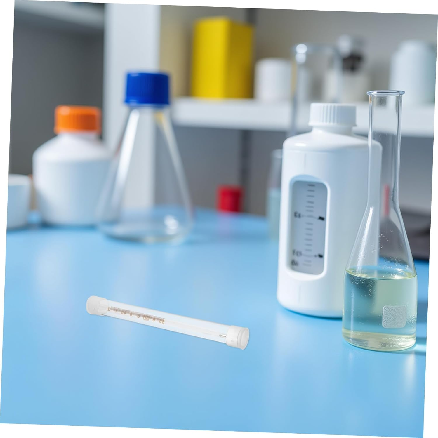 10Pcs Thermometer Protective Case Transparent Storage Tube for Travel and Home Use Lightweight Portable Thermometer Organizer with Needle Holder Compact Safety Container for Clinic image number 5